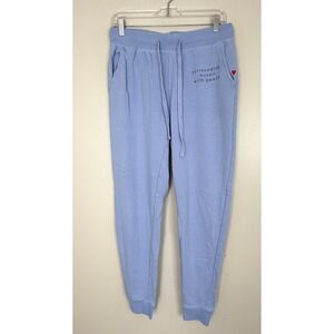 Peace Love World Womens Surrounding Myself with Peace Joggers Sweatpants Blue XS
